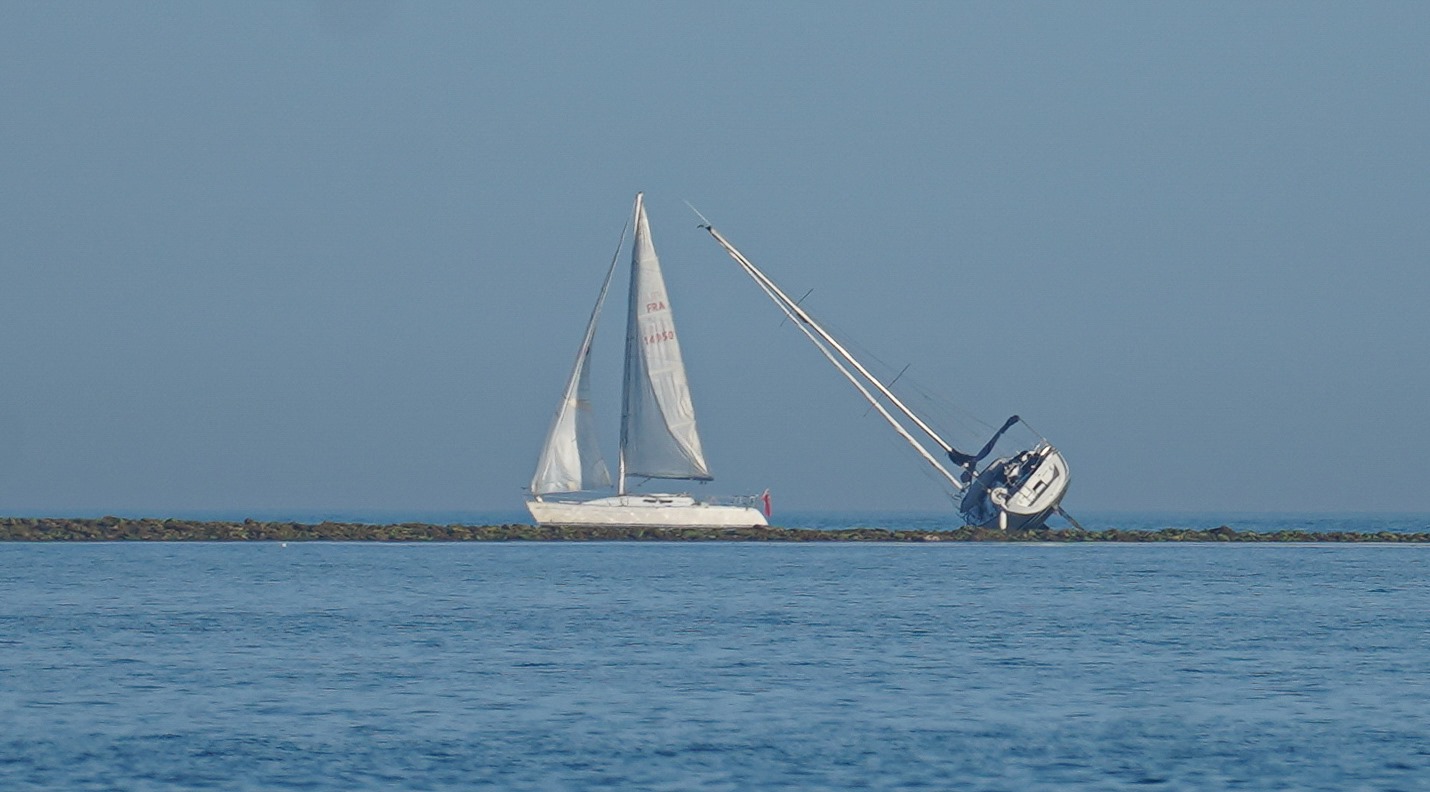 Yacht aground
